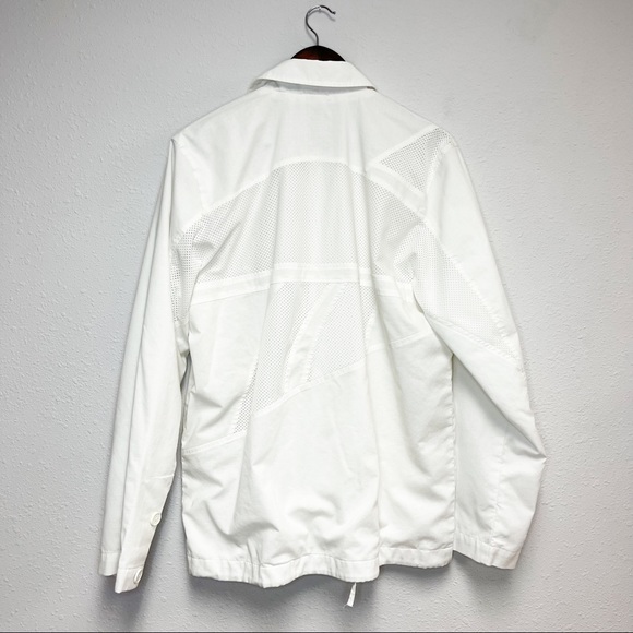 Reebok White Button Mesh Breathable Lightweight Jacket - Picture 5 of 8